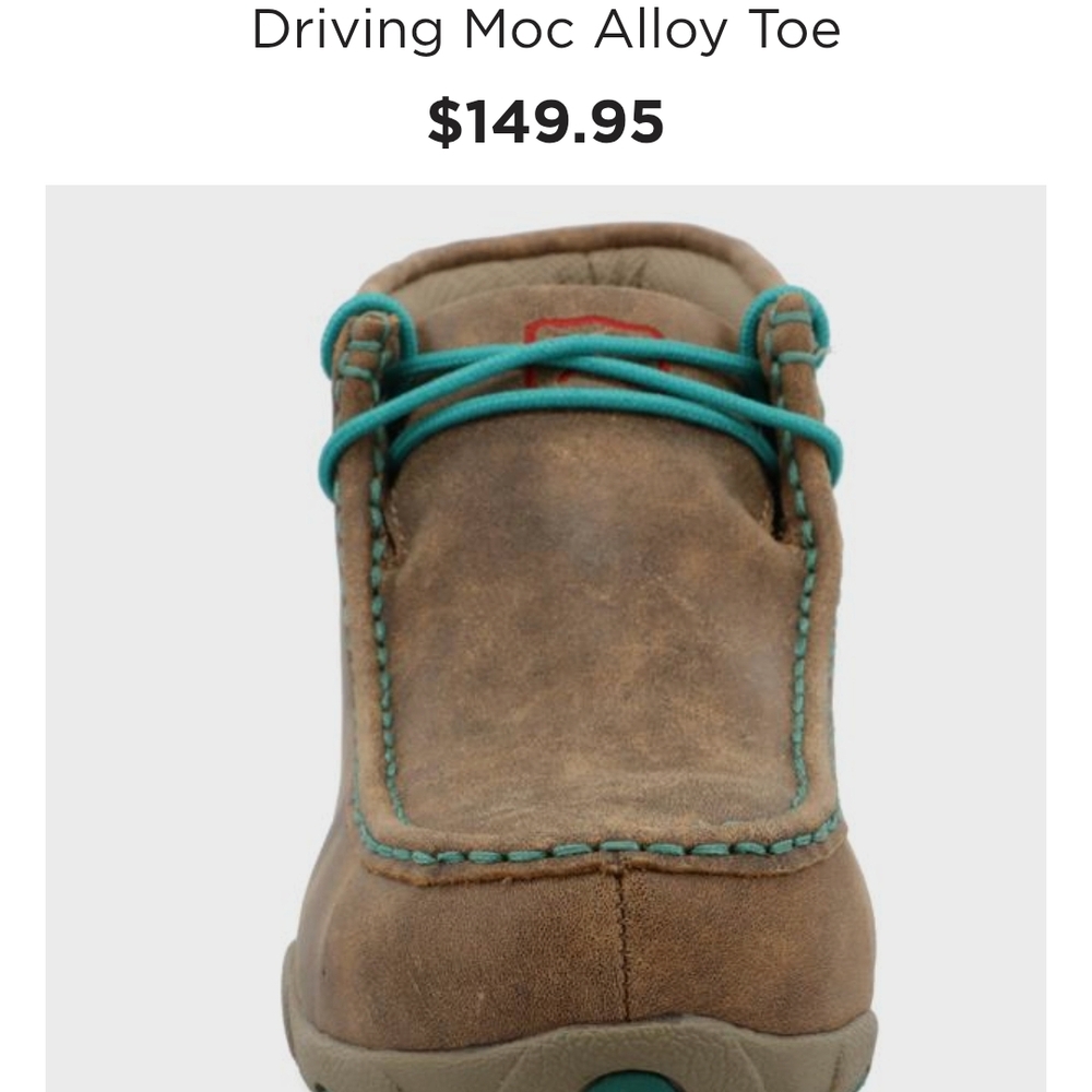 Twisted X Women's Brown and Teal Moccasins NIB